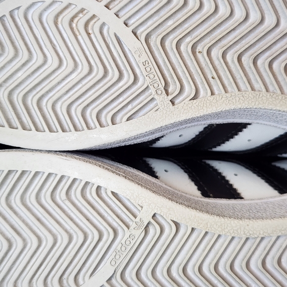 Adidas Women's Superstar White and Black Sneakers - Picture 10 of 12